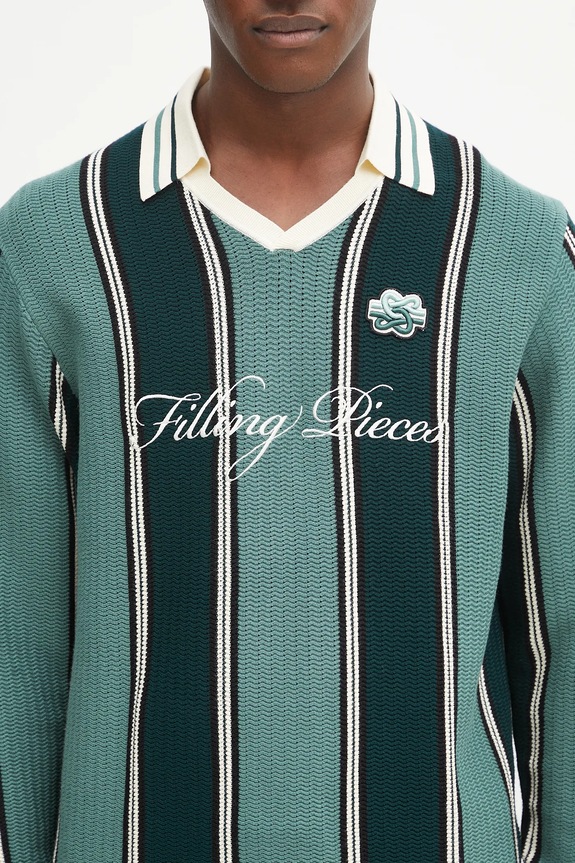 Filling Pieces Knit Football Jersey sweater with viscose men's green 422574500148