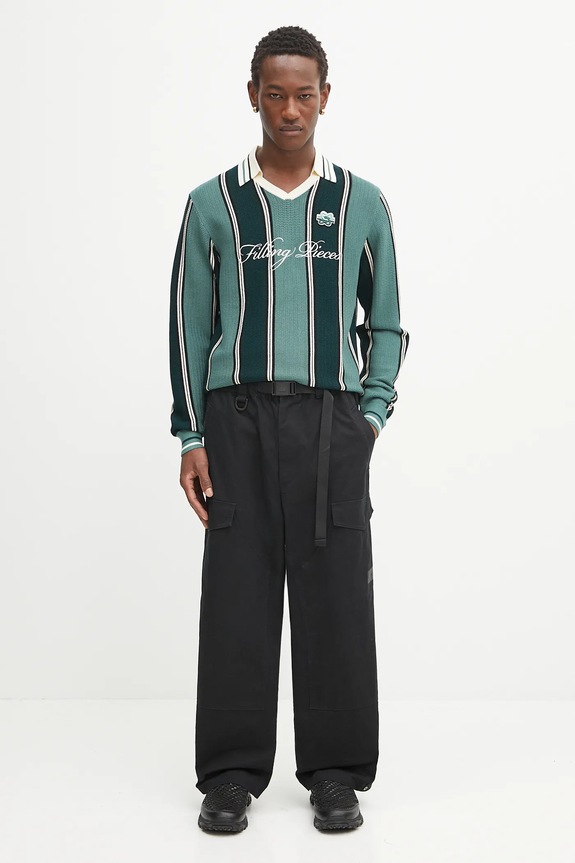 Filling Pieces Knit Football Jersey sweater with viscose men's 422574500148 green