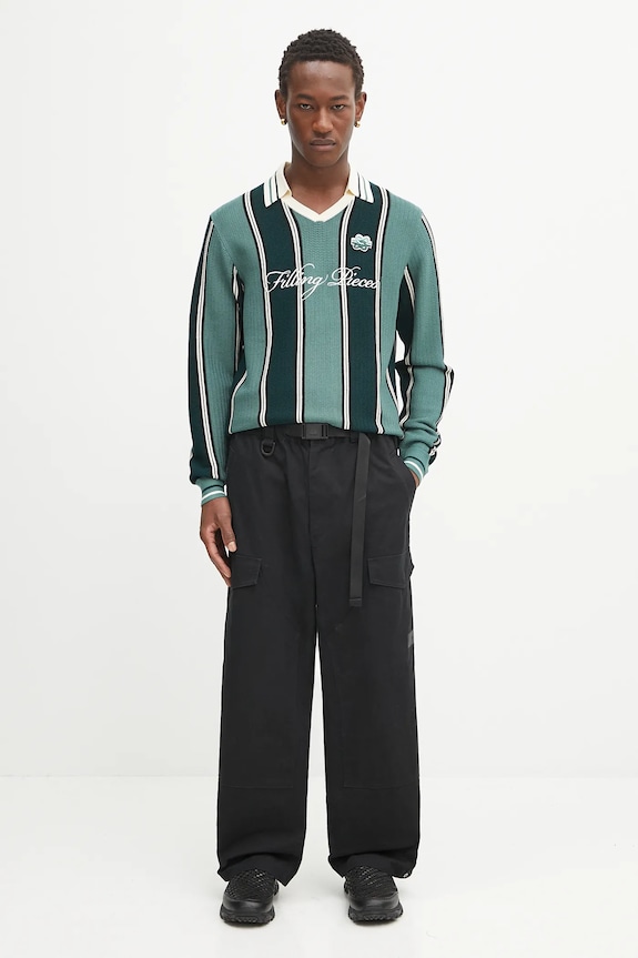 Filling Pieces Knit Football Jersey sweater with viscose men's 422574500148 green