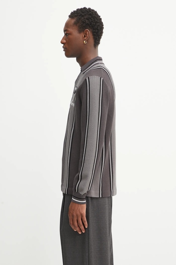 Filling Pieces Knit Football Jersey sweter z wiskozą męski 422574500148 szary AW25