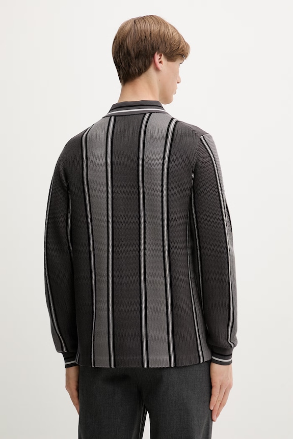 Odzież Filling Pieces sweter męski z wiskozą Knit Football Jersey 422574500148 szary