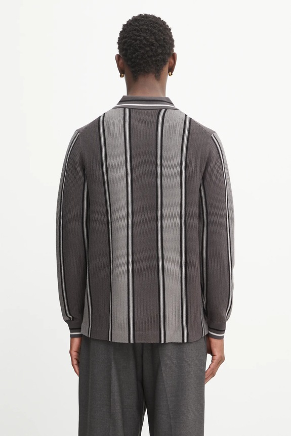 Odzież Filling Pieces Knit Football Jersey sweter z wiskozą męski 422574500148 szary