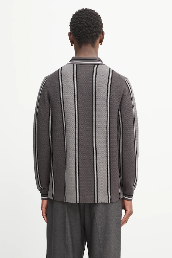 Odzież Filling Pieces Knit Football Jersey sweter z wiskozą męski 422574500148 szary