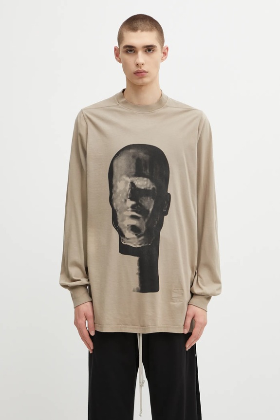 Rick Owens DRKSHDW cotton longsleeve top Jumbo Ls T relaxed beige DU02E7261.RNEP1