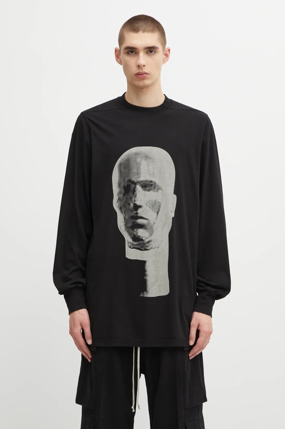 Rick Owens DRKSHDW top a maniche lunghe in cotone Jumbo Ls T rilassato nero DU02E7261.RNEP1