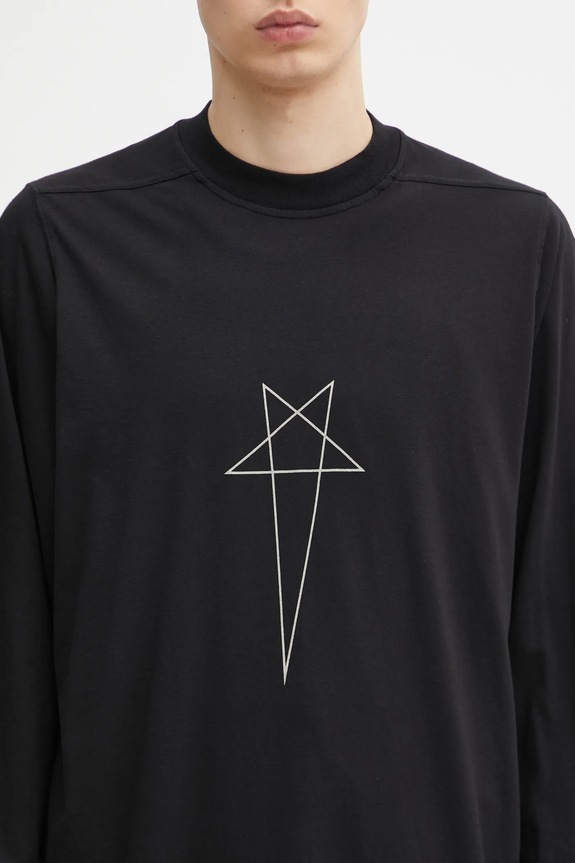 Rick Owens DRKSHDW top a maniche lunghe in cotone Jumbo Ls T nero DU02E7261.RNEP3