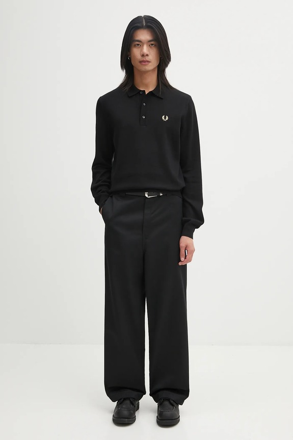 Пуловер с вълна Fred Perry K4535 черен