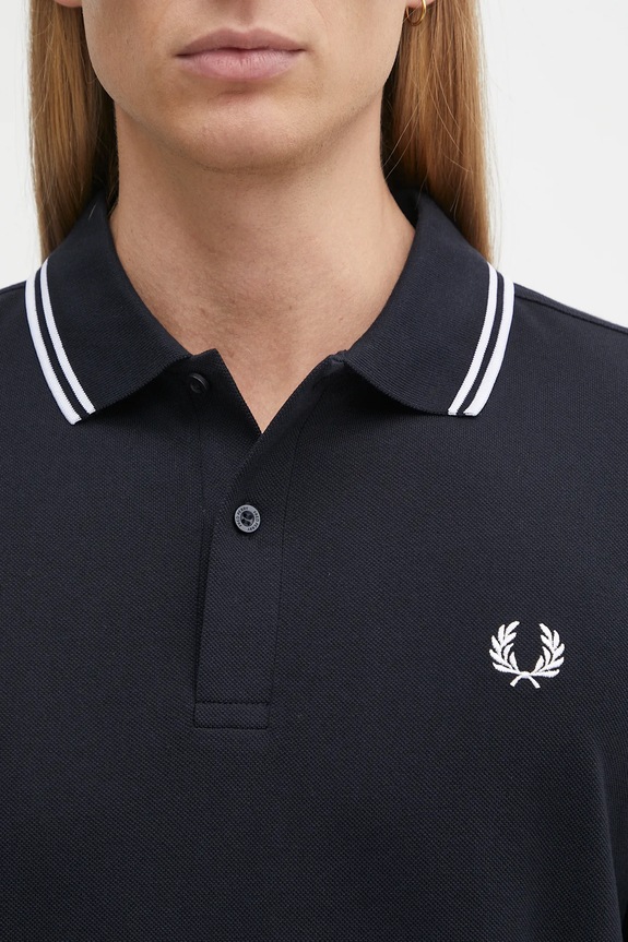 Fred Perry cotton longsleeve top navy M3636