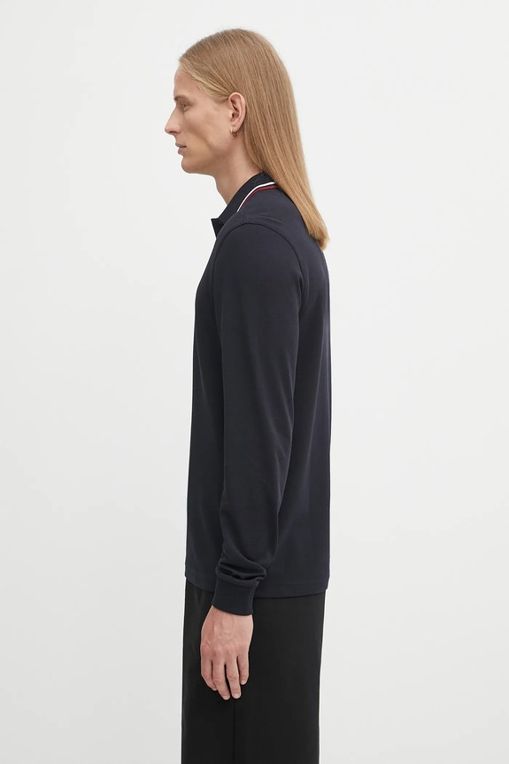 Βαμβακερή μπλούζα με μακριά μανίκια Fred Perry M3636 σκούρο μπλε SS26