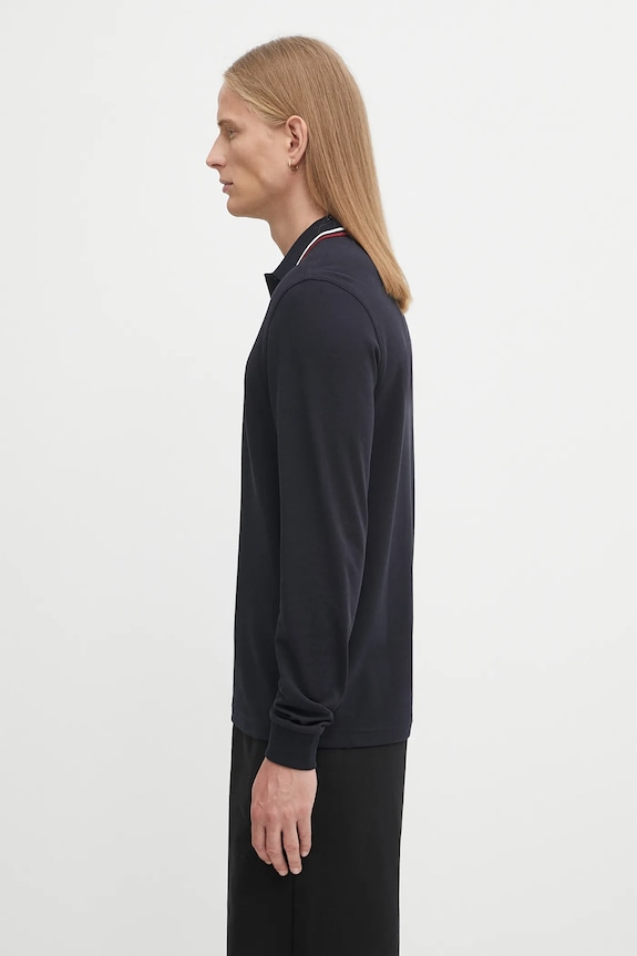 Βαμβακερή μπλούζα με μακριά μανίκια Fred Perry M3636 σκούρο μπλε SS26