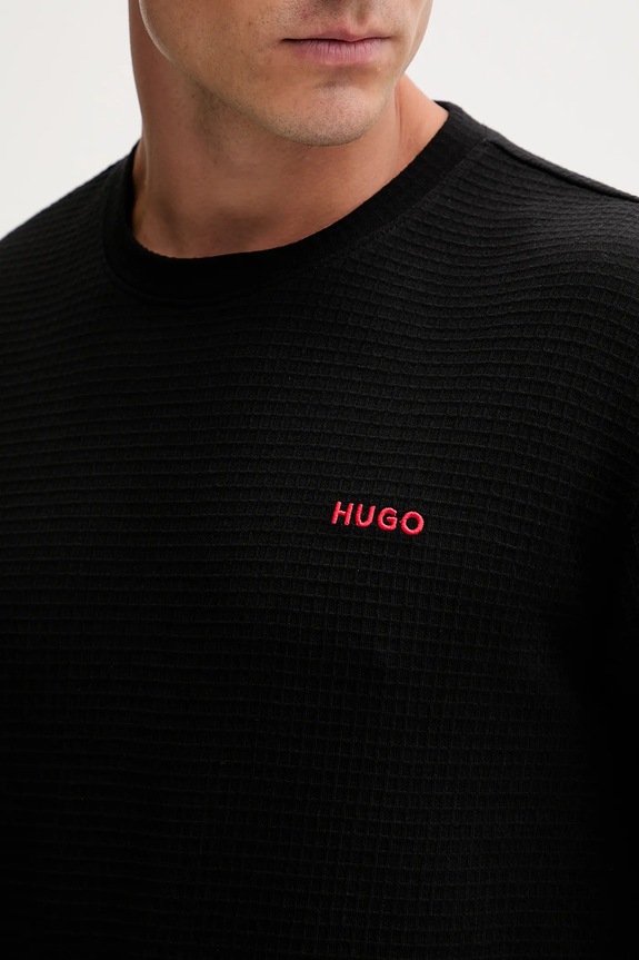Tričko s dlhým rukávom HUGO Austin LS Shirt 50532022 čierna