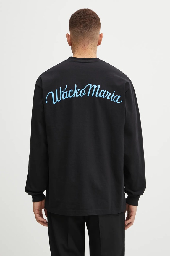 Дрехи Памучна блуза с дълги ръкави Wacko Maria 25FW.WMT.LT05 черен