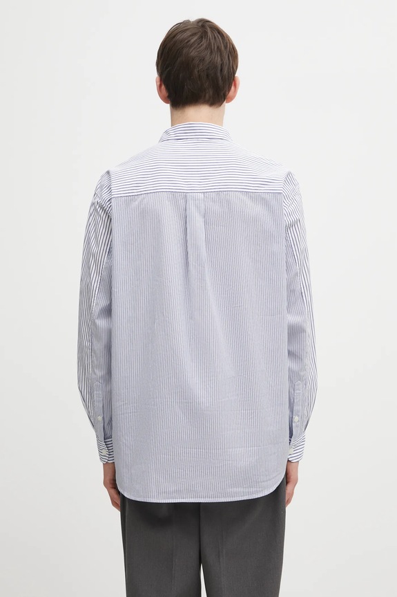 Одежда Хлопковая рубашка NEIGHBORHOOD MULTI STRIPE 252SPNH.SHM05 голубой