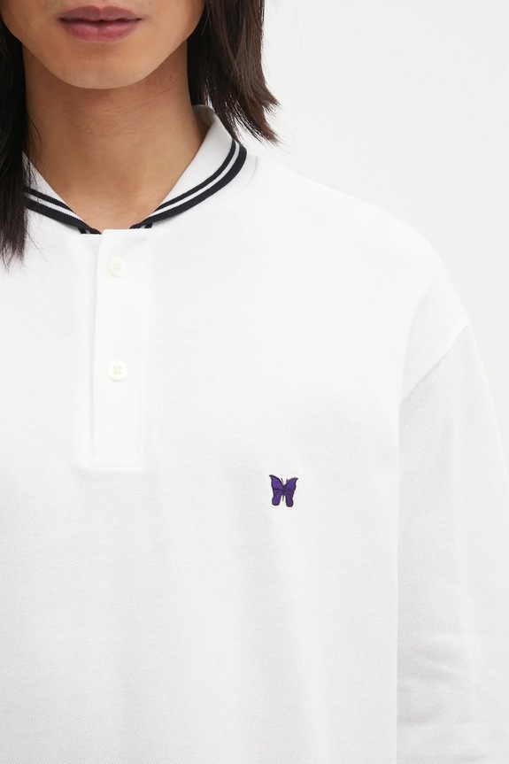 Needles longsleeve bawełniany biały RW347