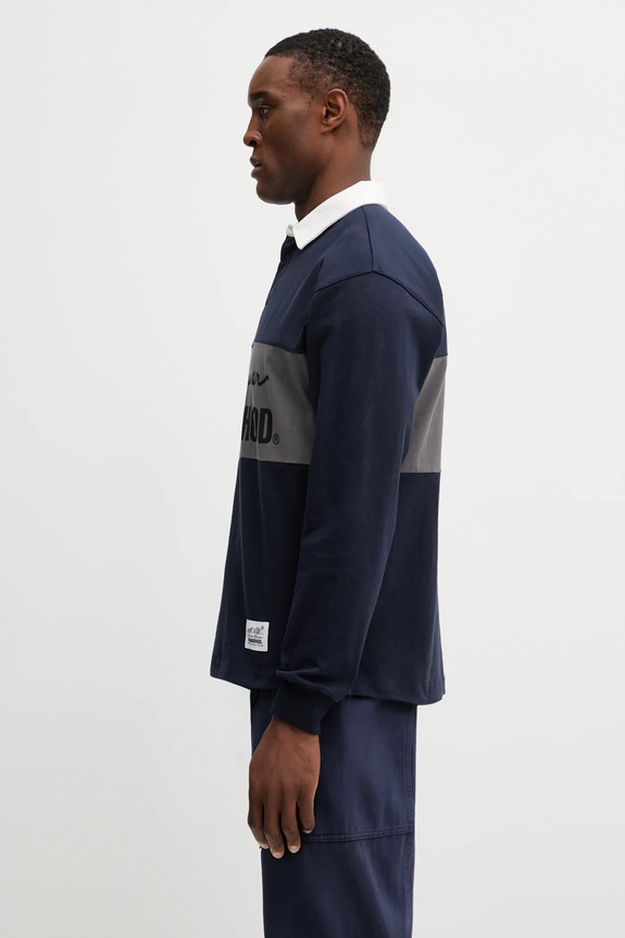 Pamučna majica dugih rukava NEIGHBORHOOD X EDDIE BAUER RUGBY 252ZMEBN.CSM03 mornarsko plava AW25