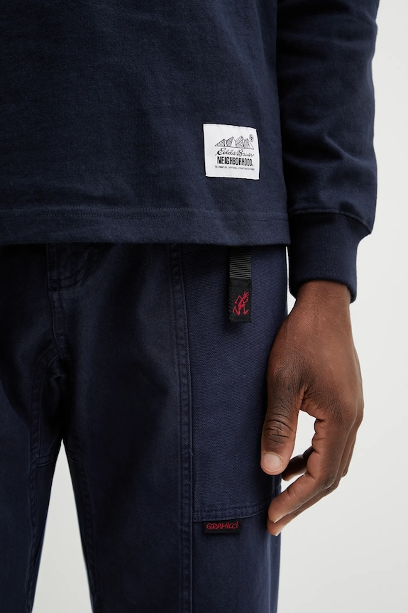 Pamučna majica dugih rukava NEIGHBORHOOD X EDDIE BAUER RUGBY mornarsko plava 252ZMEBN.CSM03