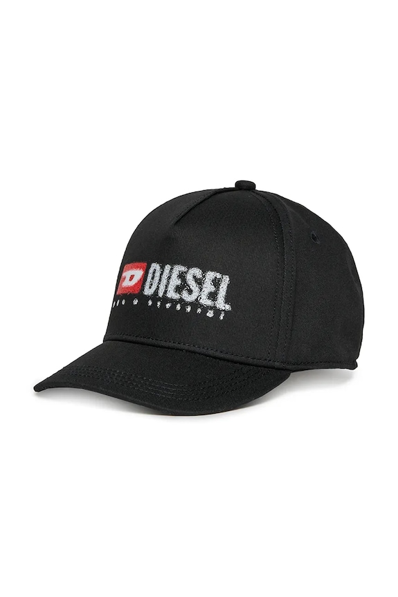 Diesel czapka z daszkiem bawełniana dziecięca FALBIP HAT czarny J02390