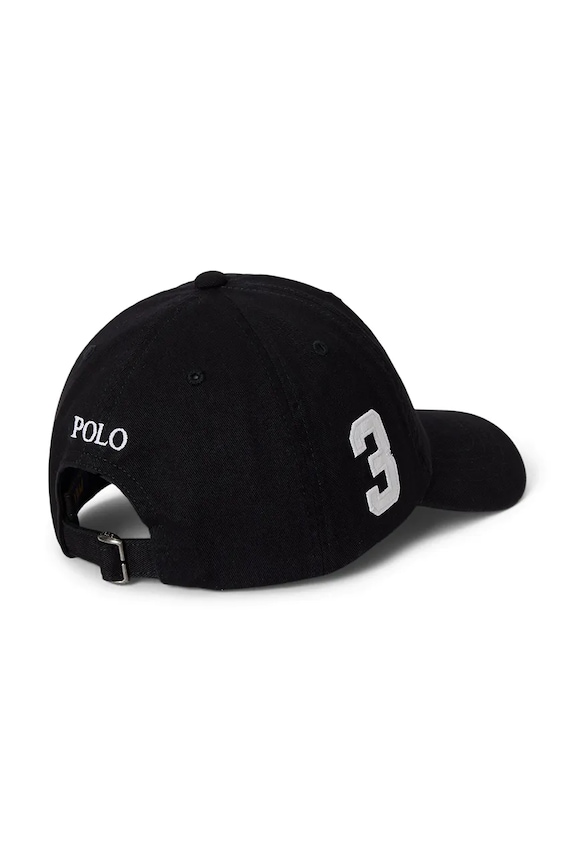 Παιδικό βαμβακερό καπέλο μπέιζμπολ Polo Ralph Lauren 322980965001 μαύρο AW25