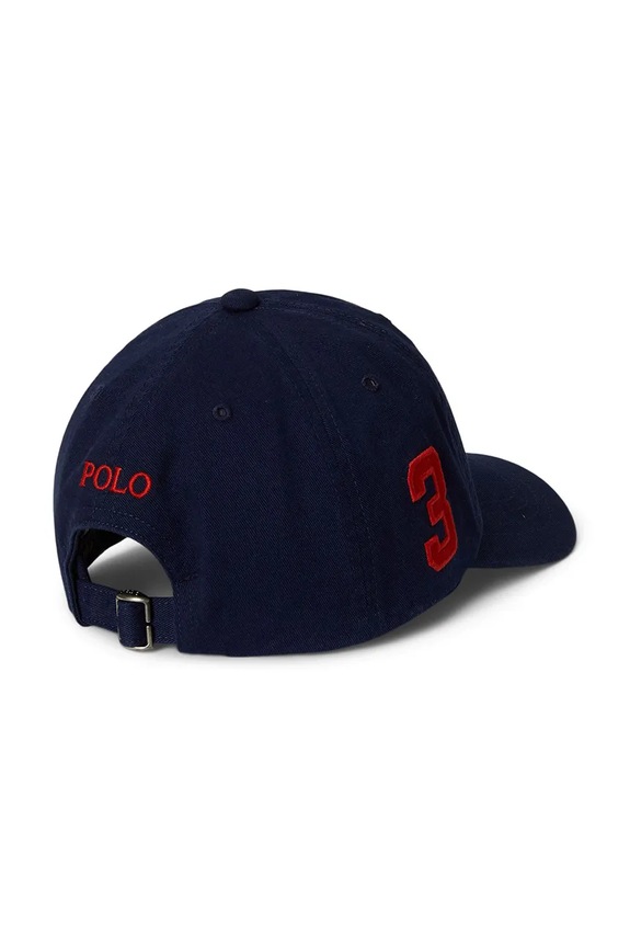 Παιδικό βαμβακερό καπέλο μπέιζμπολ Polo Ralph Lauren 322980965002 σκούρο μπλε AW25