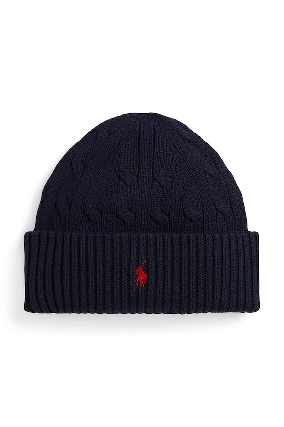 Čiapka Polo Ralph Lauren bavlna tmavomodrá 323980663001