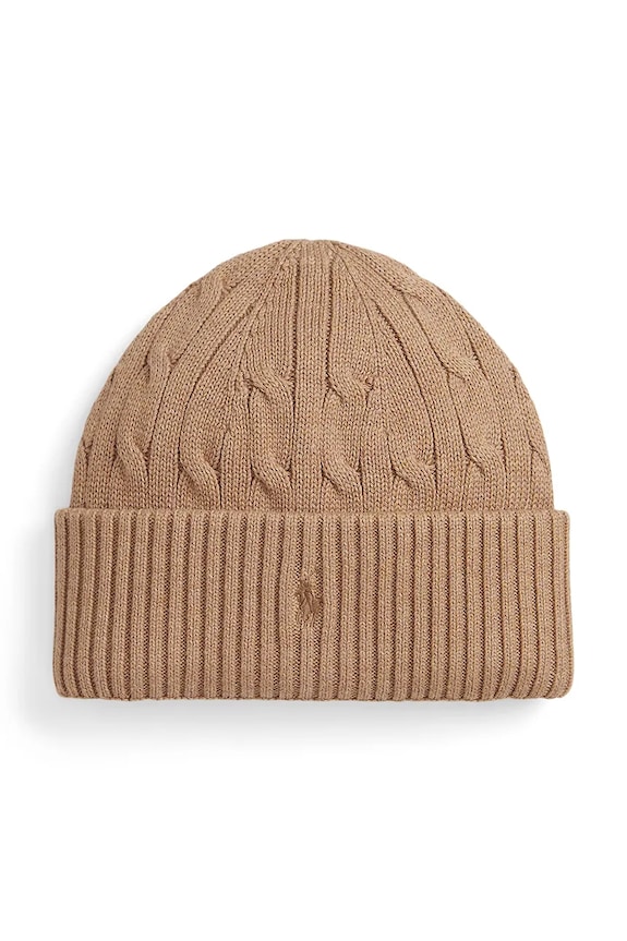 Detská bavlnená čiapka Polo Ralph Lauren bavlna hnedá 323980663008