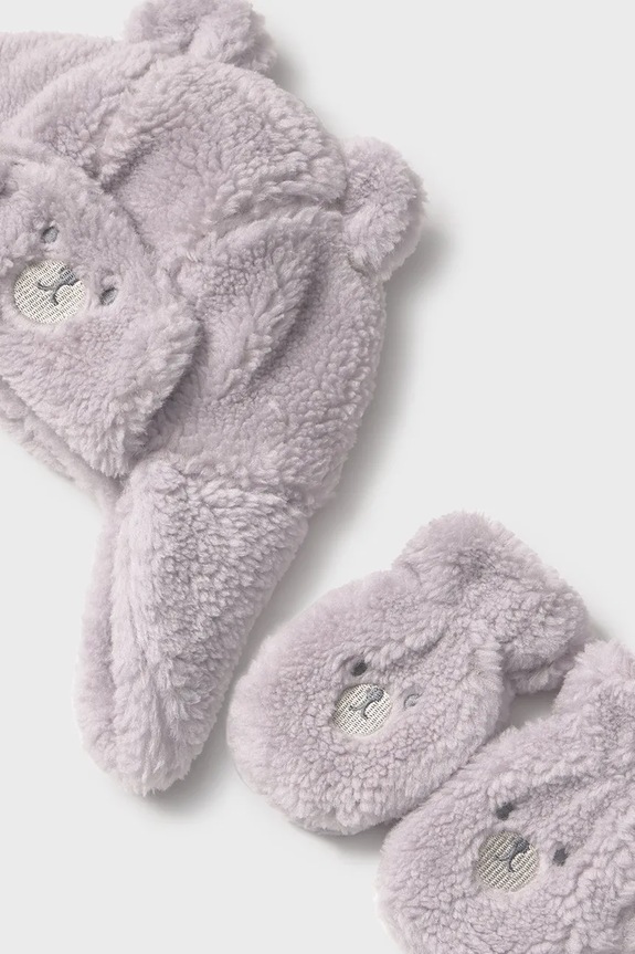 Παιδικό Σκούφος και γάντια Mayoral 10023.3D.Baby.9BYA γκρί AW25