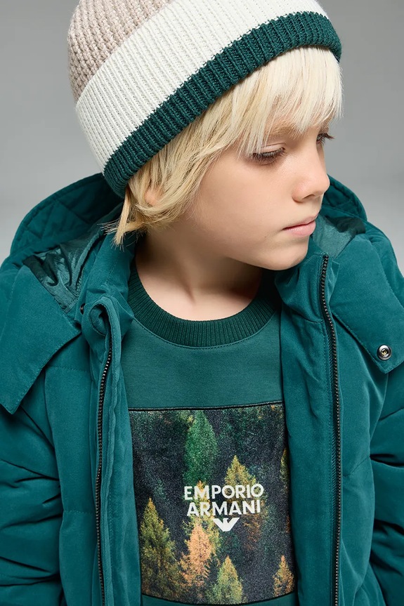 Dječja kapa s dodatkom vune Emporio Armani EB000681.AF17346 bež
