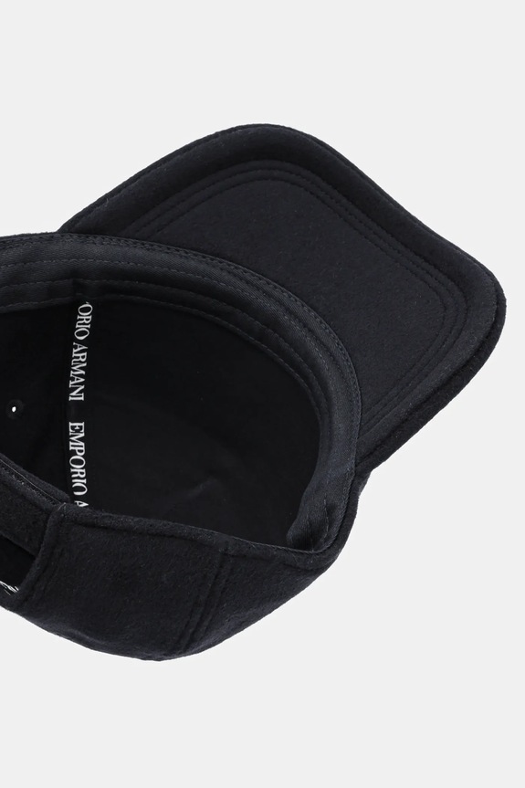 Emporio Armani czapka z daszkiem wełniana EB000691.AF16038 granatowy