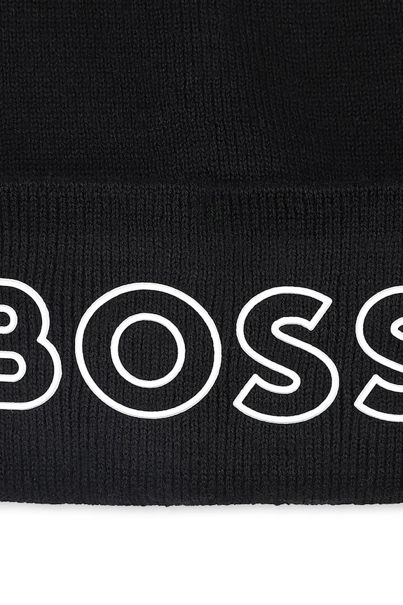 Detská čiapka s prímesou vlny BOSS čierna J52617.56.58