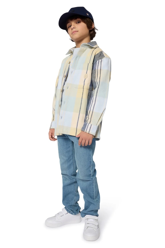 Παιδικός βαμβακερός σκούφος BOSS βαμβάκι σκούρο μπλε J52628.52