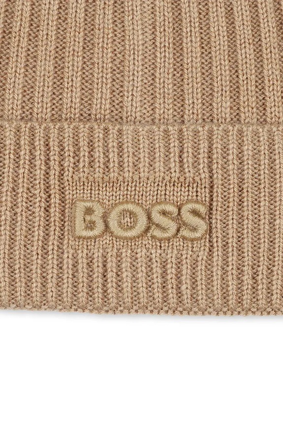 Chłopiec BOSS czapka z domieszką wełny dziecięca J52650.42.50 brązowy