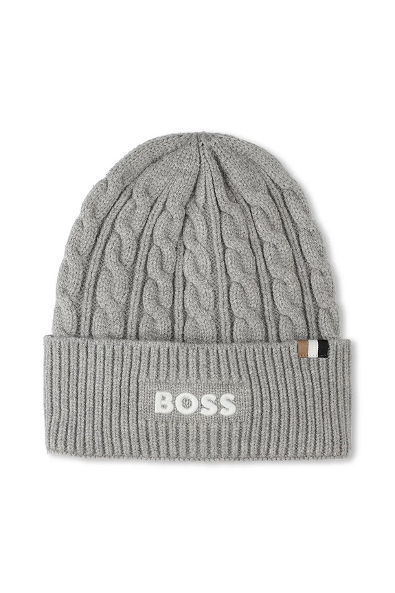 BOSS berretta per bambini medio spessore grigio J52700.52.54