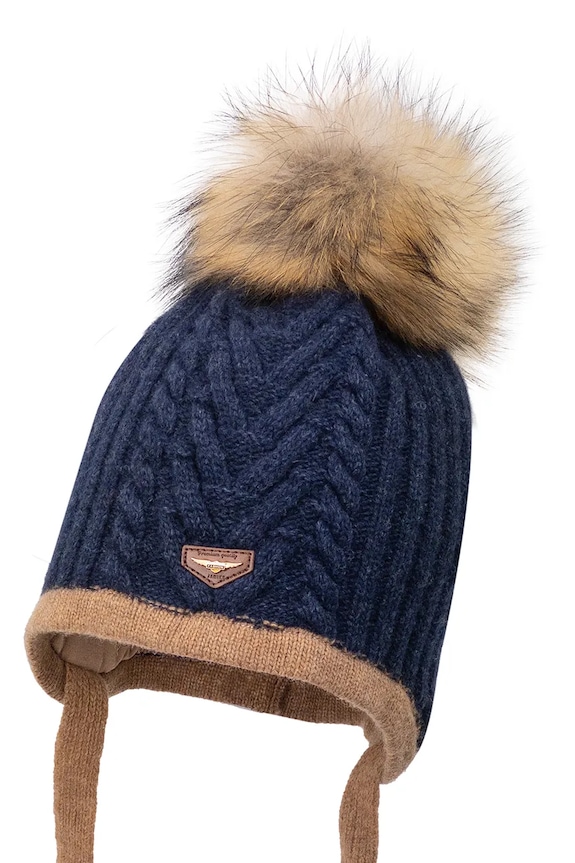 Jamiks căciulă pentru copii cu lână BROCK II model fin bleumarin BROCK.m.II.N.g.JZI043.B