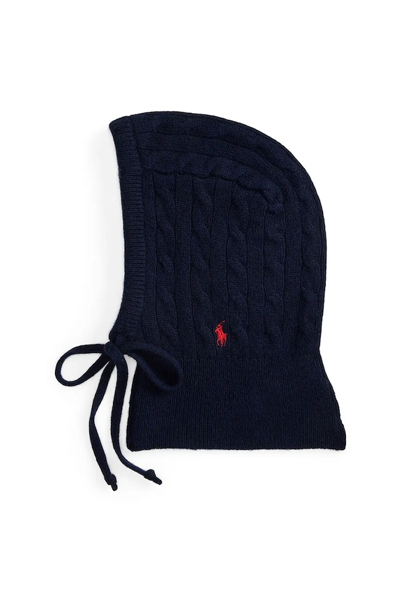 Μάλλινη μπαλακλάβα Polo Ralph Lauren σκούρο μπλε 455981427