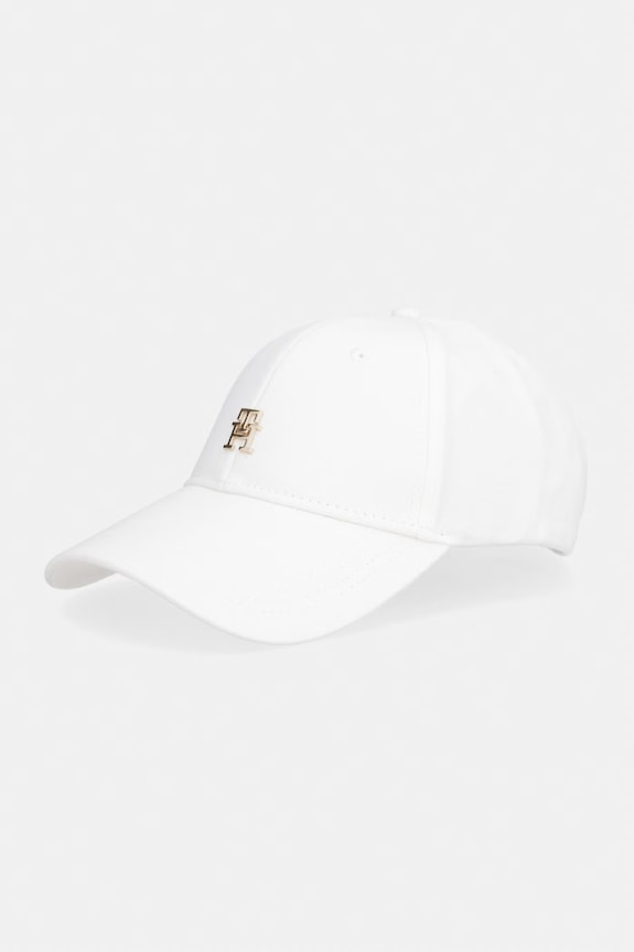 Tommy Hilfiger čiapka so šiltom dámska bavlnená biela AW0AW17631