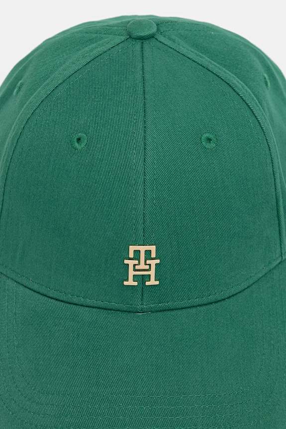 Tommy Hilfiger čiapka so šiltom dámska bavlnená AW0AW17631 zelená SS26