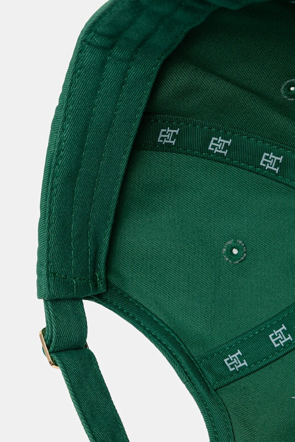 Tommy Hilfiger čiapka so šiltom dámska bavlnená zelená AW0AW17631