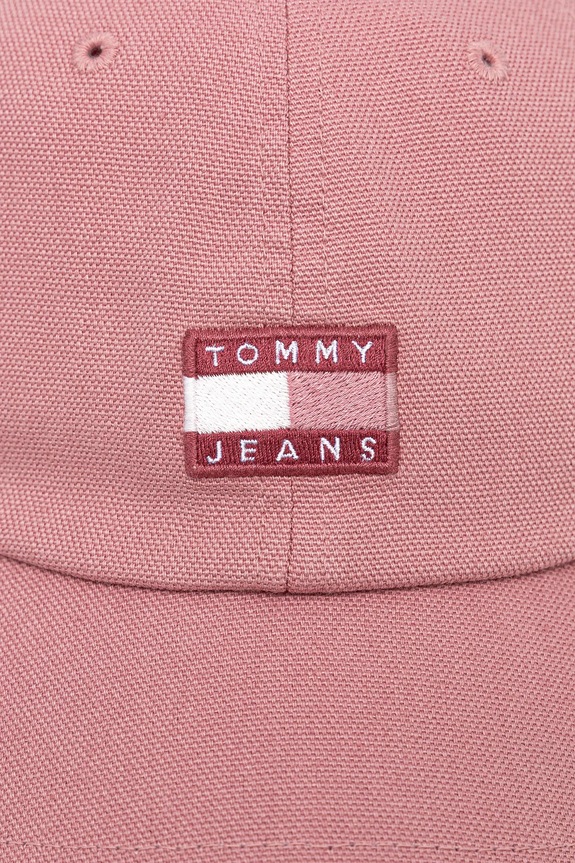 Βαμβακερό καπέλο του μπέιζμπολ Tommy Jeans AW0AW17580 ροζ AW25
