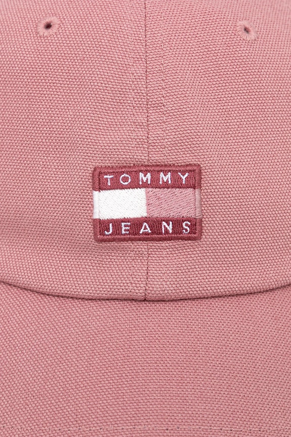 Βαμβακερό καπέλο του μπέιζμπολ Tommy Jeans AW0AW17580 ροζ AW25