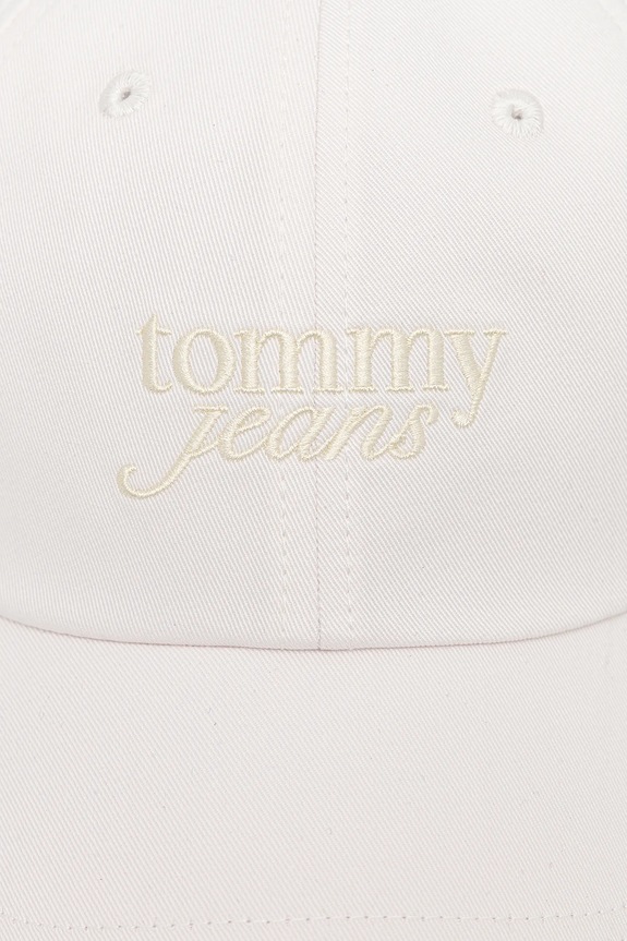Βαμβακερό καπέλο του μπέιζμπολ Tommy Jeans AW0AW17815 λευκό AW25