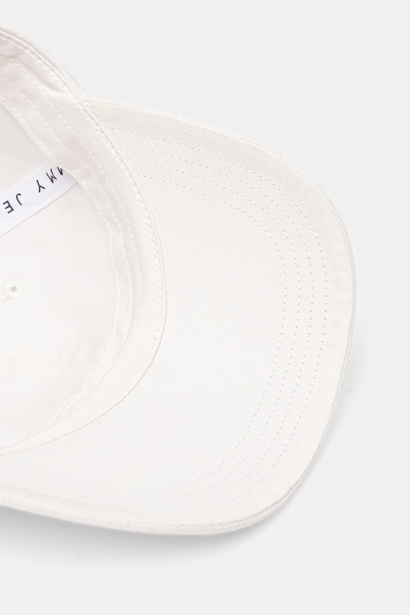 Βαμβακερό καπέλο του μπέιζμπολ Tommy Jeans λευκό AW0AW17815