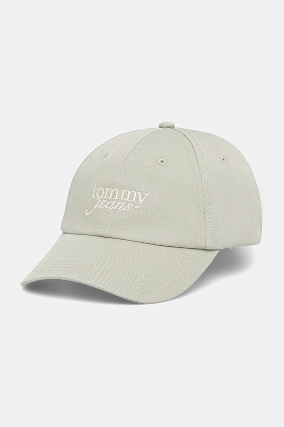 Bavlněná baseballová čepice Tommy Jeans bavlna zelená AW0AW17815