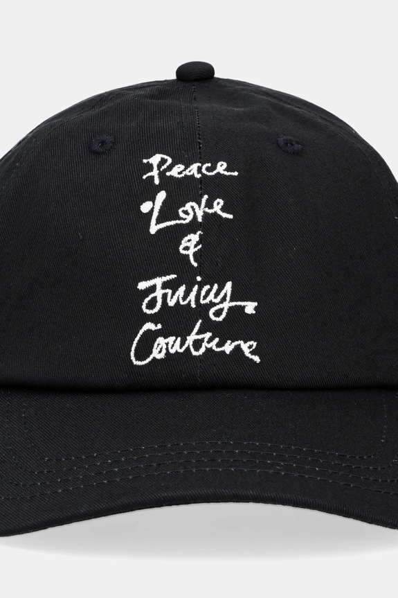 Juicy Couture pamut baseball sapka PEACE LOVE AND JUICY CAP JCAWH225703 fekete AW25