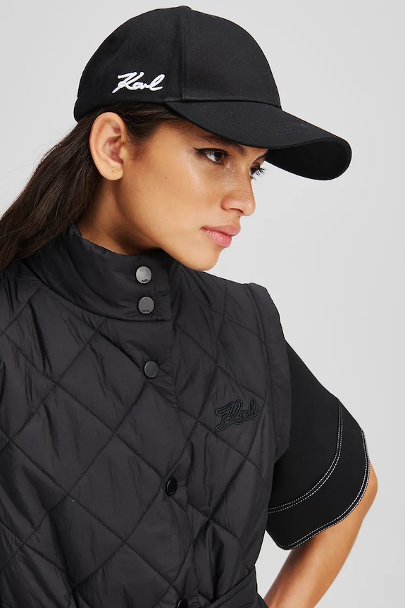 Bavlnená šiltovka Karl Lagerfeld K/SIGNATURE A3W33018 čierna AW25