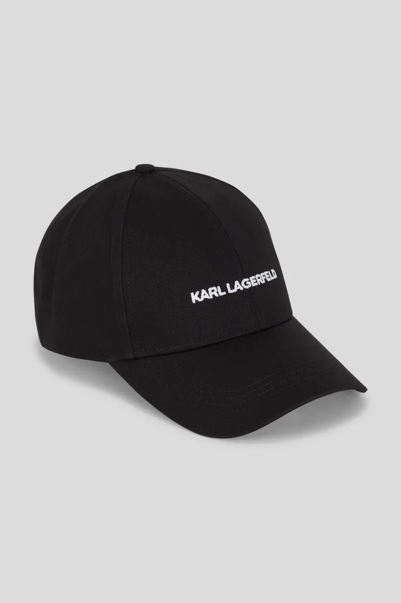 Karl Lagerfeld czapka z daszkiem bawełniana K/ESSENTIAL aplikacja czarny A3W33023