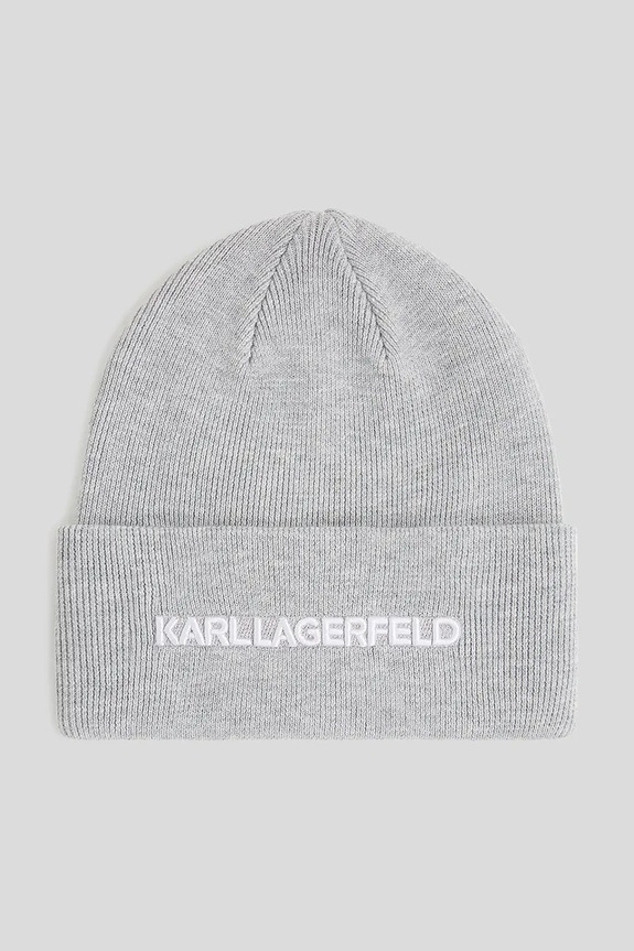 Čiapka Karl Lagerfeld K/ESSENTIAL stredne hrubá sivá A3W33143