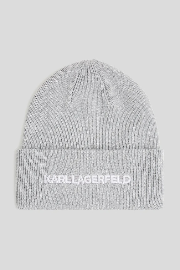 Čiapka Karl Lagerfeld K/ESSENTIAL stredne hrubá sivá A3W33143