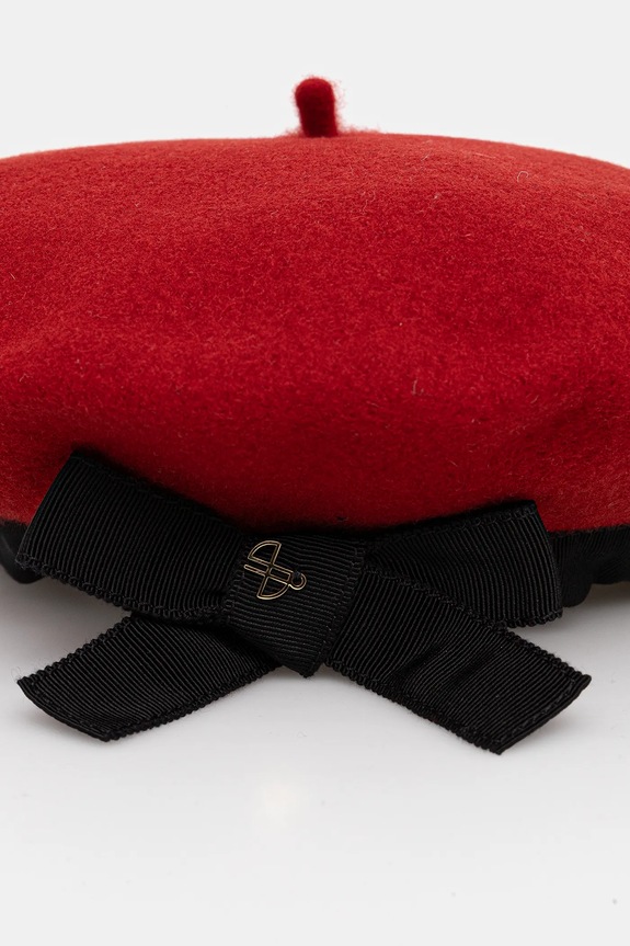 Patou beret wełniany AC1120235 czerwony AW25