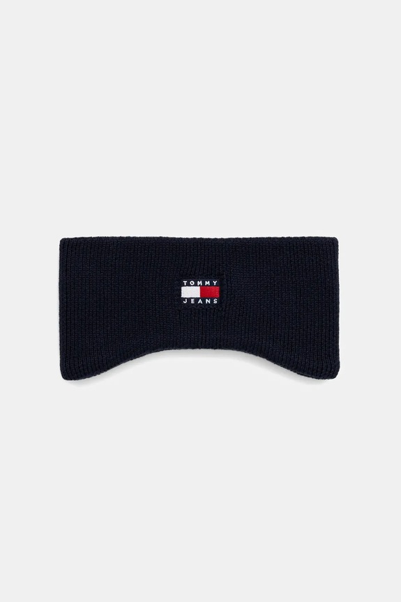 Βαμβακερή κορδέλα Tommy Jeans απλικέ σκούρο μπλε AW0AW17898