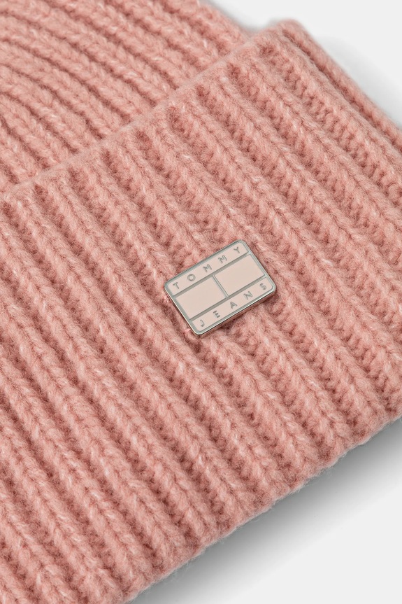 Tommy Jeans czapka z dodatkiem wełny AW0AW17905 różowy NC25